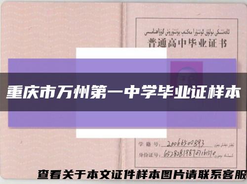 重庆市万州第一中学毕业证样本缩略图
