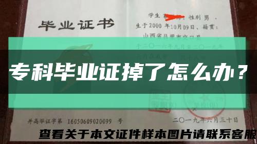 专科毕业证掉了怎么办？缩略图