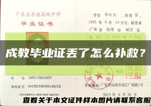 成教毕业证丢了怎么补救？缩略图