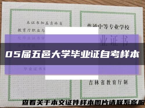 05届五邑大学毕业证自考样本缩略图