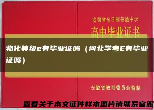 物化等级e有毕业证吗（河北学考E有毕业证吗）缩略图