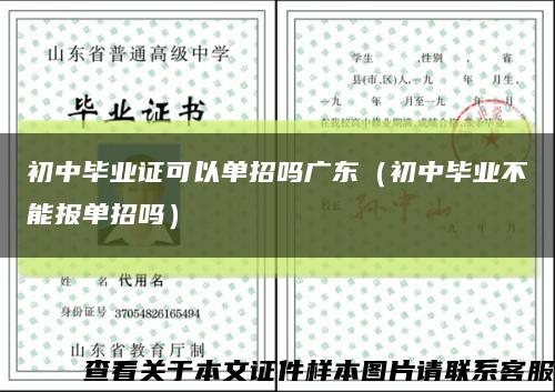 初中毕业证可以单招吗广东（初中毕业不能报单招吗）缩略图