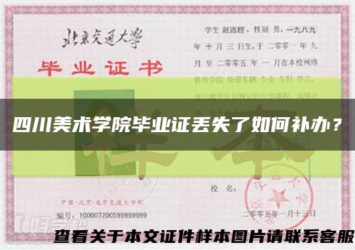 四川美术学院毕业证丢失了如何补办？缩略图