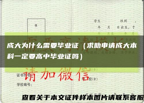成大为什么需要毕业证（求助申请成大本科一定要高中毕业证吗）缩略图