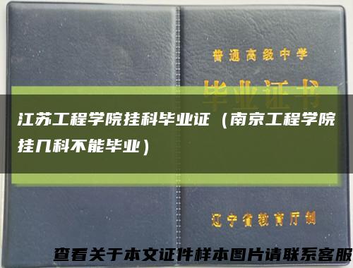 江苏工程学院挂科毕业证（南京工程学院挂几科不能毕业）缩略图
