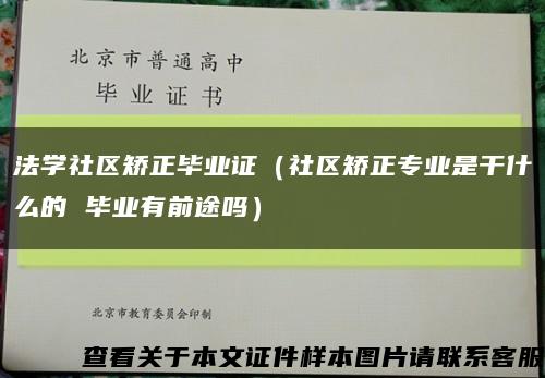 法学社区矫正毕业证（社区矫正专业是干什么的 毕业有前途吗）缩略图