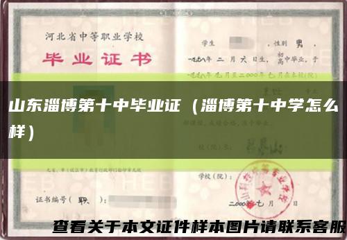 山东淄博第十中毕业证（淄博第十中学怎么样）缩略图
