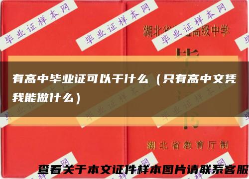 有高中毕业证可以干什么（只有高中文凭我能做什么）缩略图