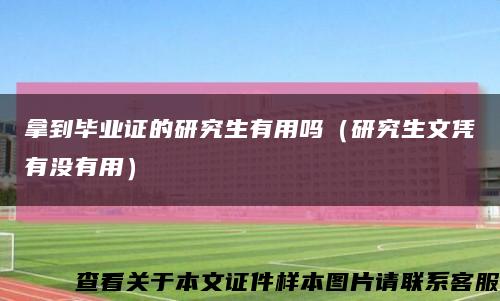 拿到毕业证的研究生有用吗（研究生文凭有没有用）缩略图
