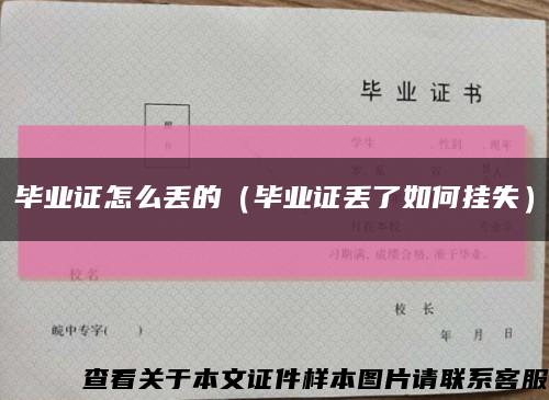 毕业证怎么丢的（毕业证丢了如何挂失）缩略图