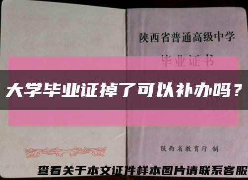 大学毕业证掉了可以补办吗？缩略图