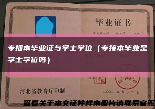 专插本毕业证与学士学位（专接本毕业是学士学位吗）缩略图