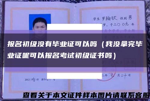 报名初级没有毕业证可以吗（我没拿完毕业证呢可以报名考试初级证书吗）缩略图