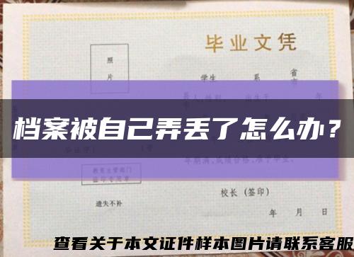 档案被自己弄丢了怎么办？缩略图