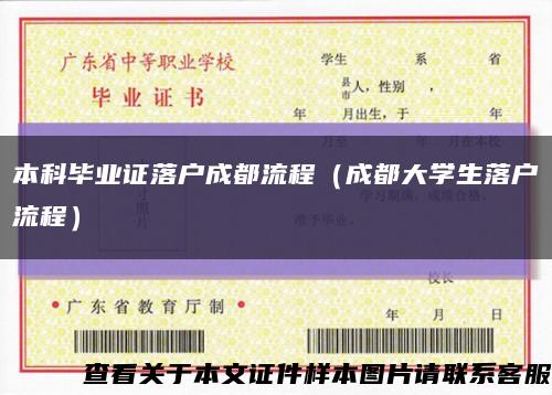 本科毕业证落户成都流程（成都大学生落户流程）缩略图