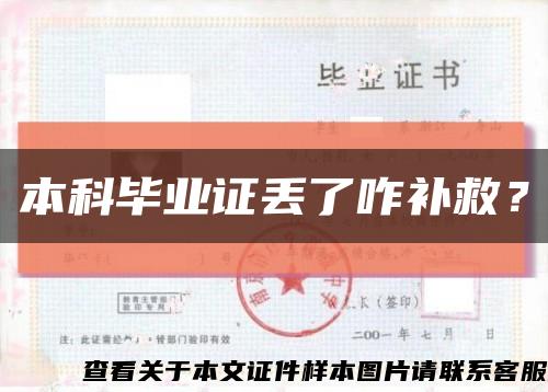 本科毕业证丢了咋补救？缩略图