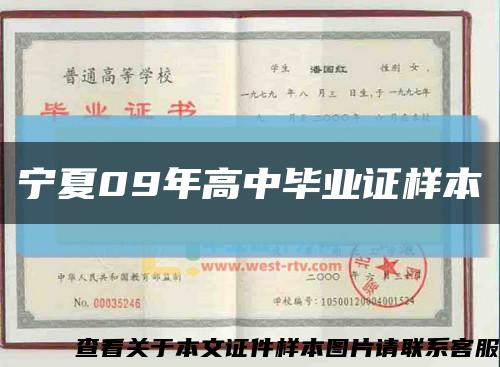 宁夏09年高中毕业证样本缩略图