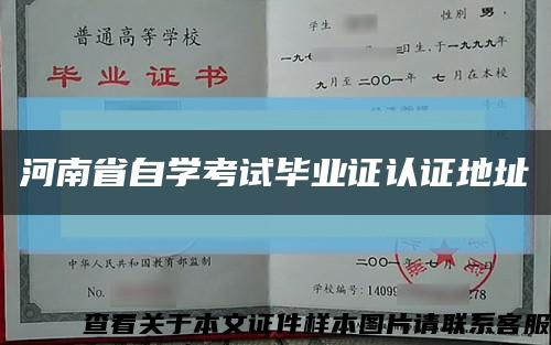 河南省自学考试毕业证认证地址缩略图