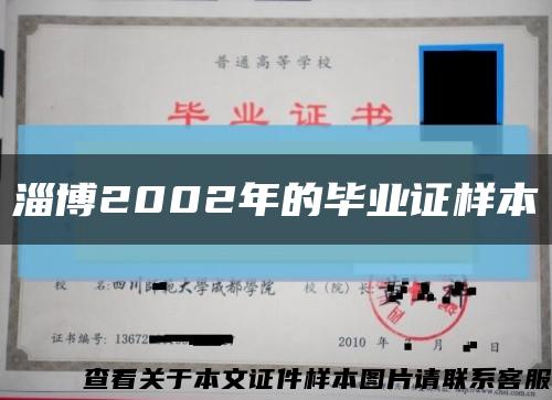 淄博2002年的毕业证样本缩略图