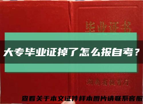 大专毕业证掉了怎么报自考？缩略图