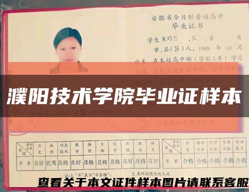 濮阳技术学院毕业证样本缩略图