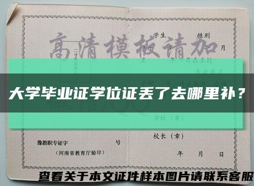 大学毕业证学位证丢了去哪里补？缩略图