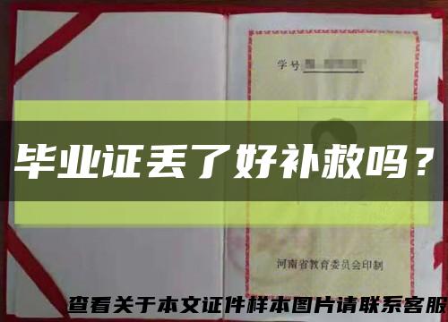 毕业证丢了好补救吗？缩略图