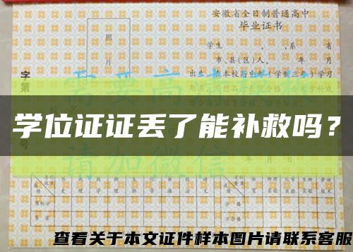 学位证证丢了能补救吗？缩略图