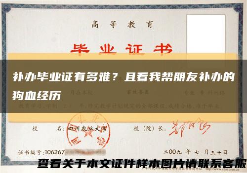 补办毕业证有多难？且看我帮朋友补办的狗血经历缩略图