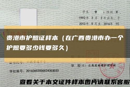 贵港市护照证样本（在广西贵港市办一个护照要多少钱要多久）缩略图
