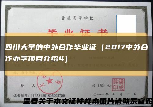 四川大学的中外合作毕业证（2017中外合作办学项目介绍4）缩略图