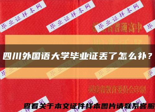 四川外国语大学毕业证丢了怎么补？缩略图