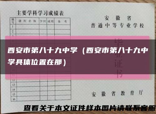 西安市第八十九中学（西安市第八十九中学具体位置在那）缩略图