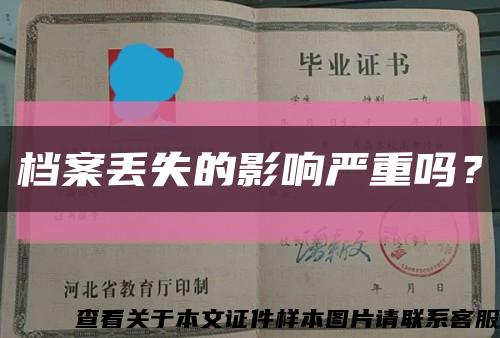 档案丢失的影响严重吗？缩略图