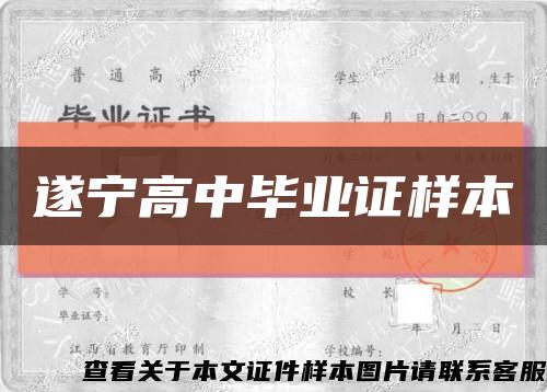 遂宁高中毕业证样本缩略图