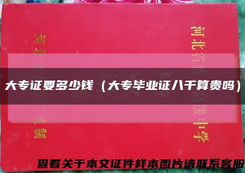 大专证要多少钱（大专毕业证八千算贵吗）缩略图