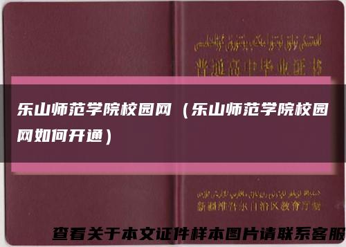 乐山师范学院校园网（乐山师范学院校园网如何开通）缩略图