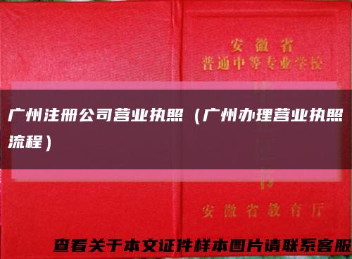 广州注册公司营业执照（广州办理营业执照流程）缩略图