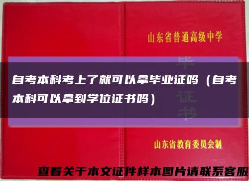 自考本科考上了就可以拿毕业证吗（自考本科可以拿到学位证书吗）缩略图