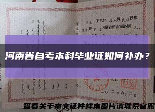 河南省自考本科毕业证如何补办？缩略图