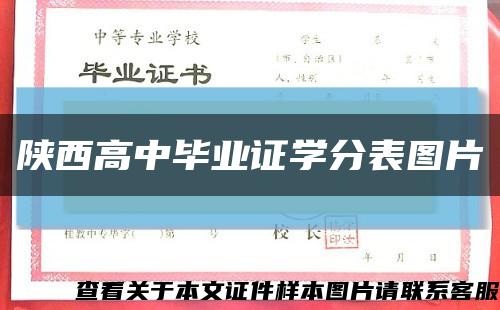 陕西高中毕业证学分表图片缩略图