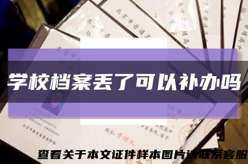 学校档案丢了可以补办吗缩略图