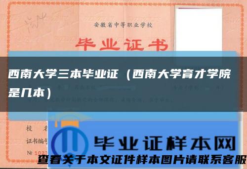 西南大学三本毕业证（西南大学育才学院 是几本）缩略图