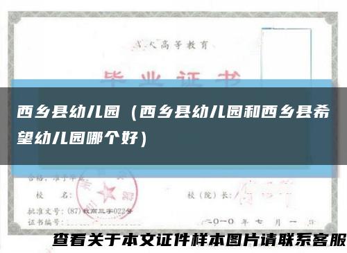 西乡县幼儿园（西乡县幼儿园和西乡县希望幼儿园哪个好）缩略图