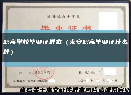职高学校毕业证样本（来安职高毕业证什么样）缩略图
