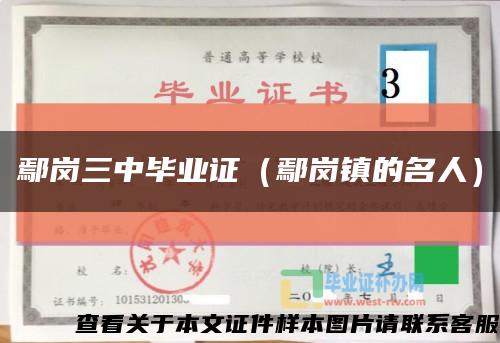 鄢岗三中毕业证（鄢岗镇的名人）缩略图