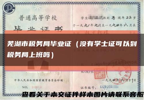 芜湖市税务局毕业证（没有学士证可以到税务局上班吗）缩略图