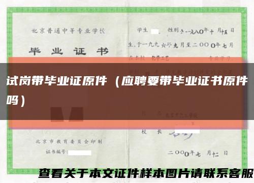 试岗带毕业证原件（应聘要带毕业证书原件吗）缩略图
