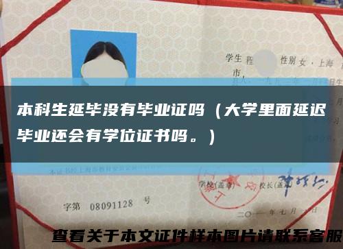 本科生延毕没有毕业证吗（大学里面延迟毕业还会有学位证书吗。）缩略图