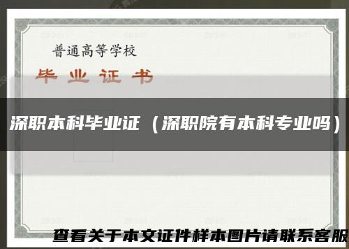 深职本科毕业证（深职院有本科专业吗）缩略图